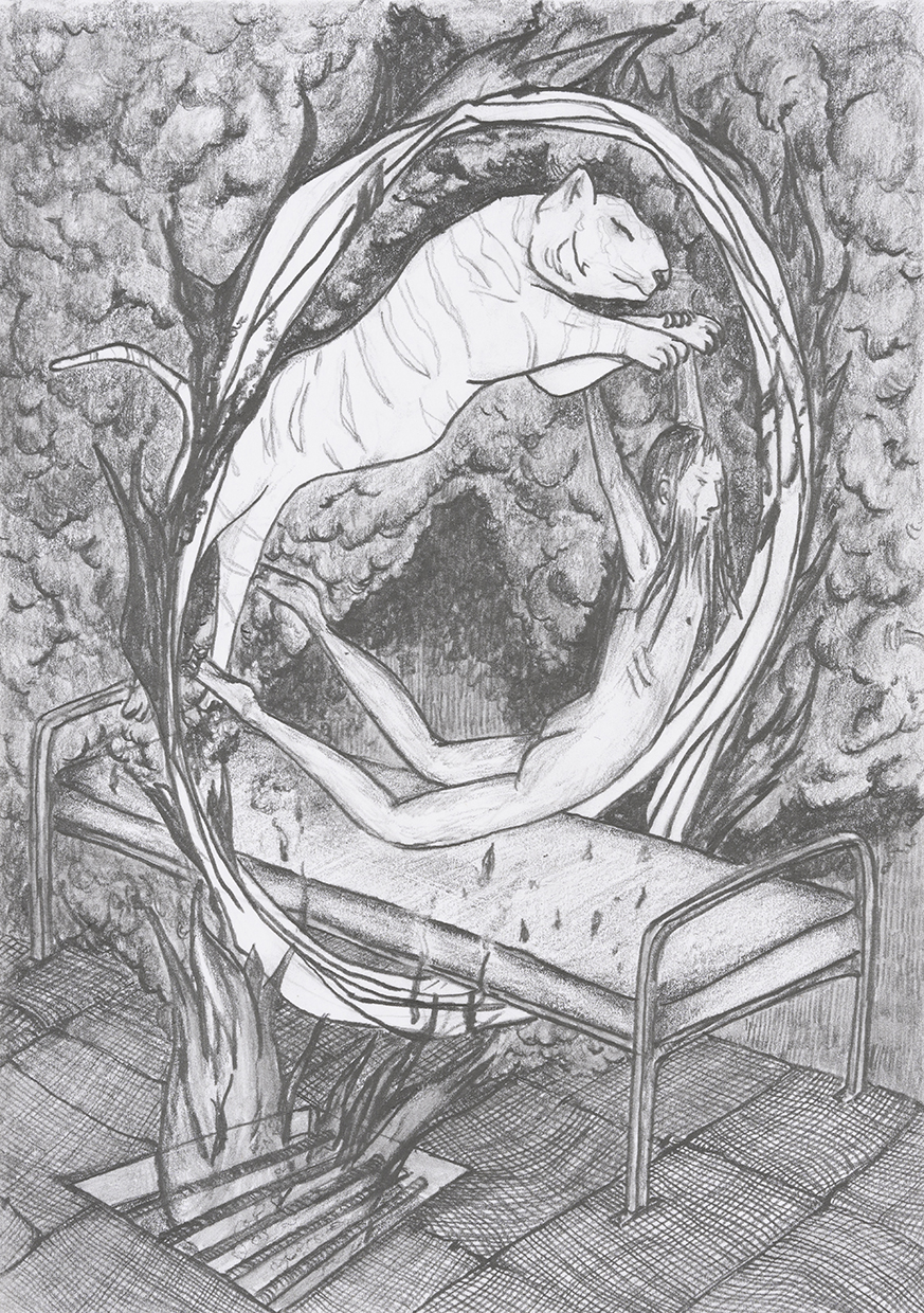 Arnaud Théval Histoire animale de la prison (2025) dessin format 15 x 21 cm.