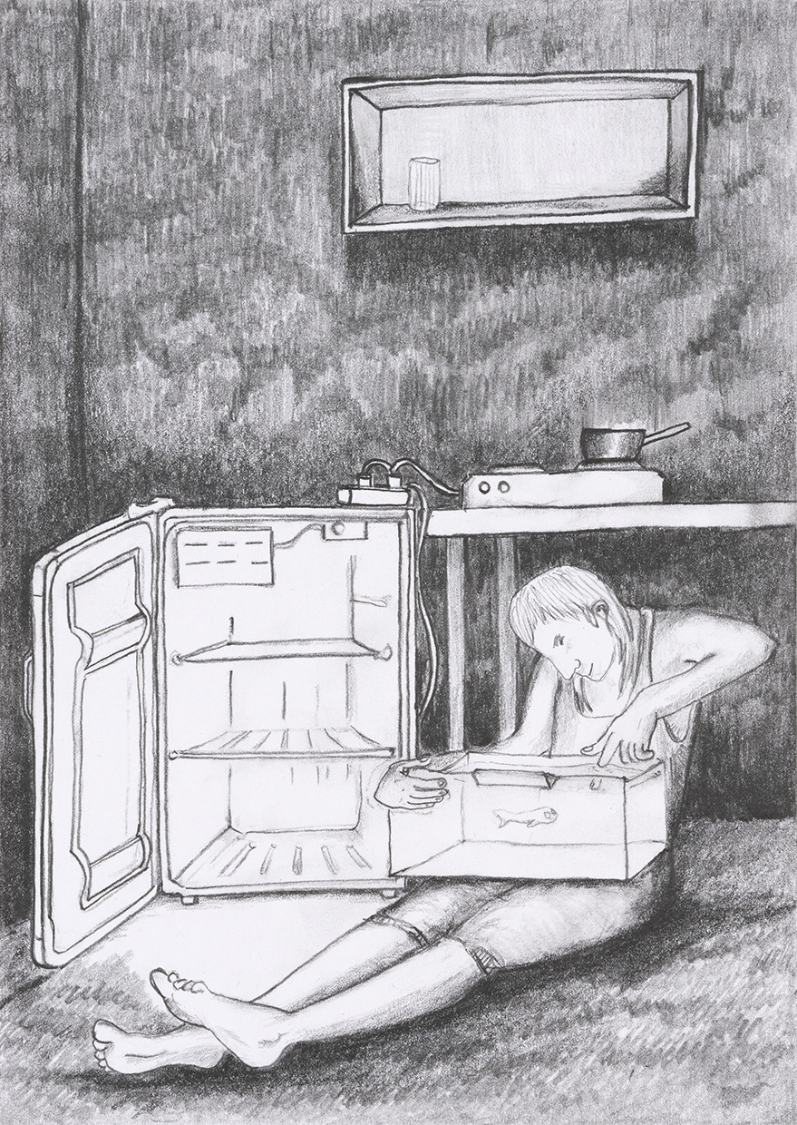 Arnaud Théval Histoire animale de la prison (2025) dessin format 15 x 21 cm.
