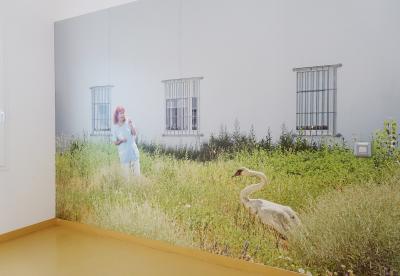 Arnaud Théval La chute du vent (2020) H 250 x L 374 cm, tirage affiche. Palier de l’étage Unité Santé. © D.R