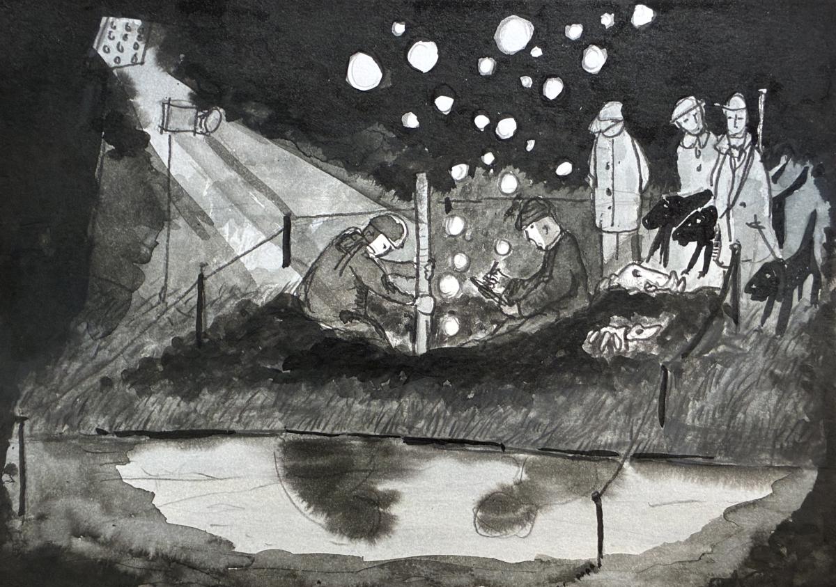 Arnaud Théval Oasis sous-terrain (2026) croquis, Nantes.