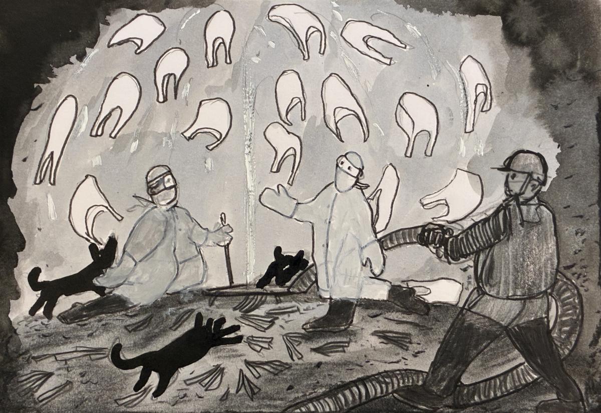 Arnaud Théval Oasis sous-terrain (2026) croquis, Nantes.